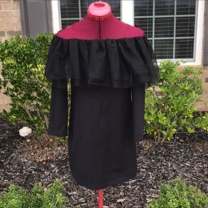 Zara Black Off Shoulder Mini Dress Sz s